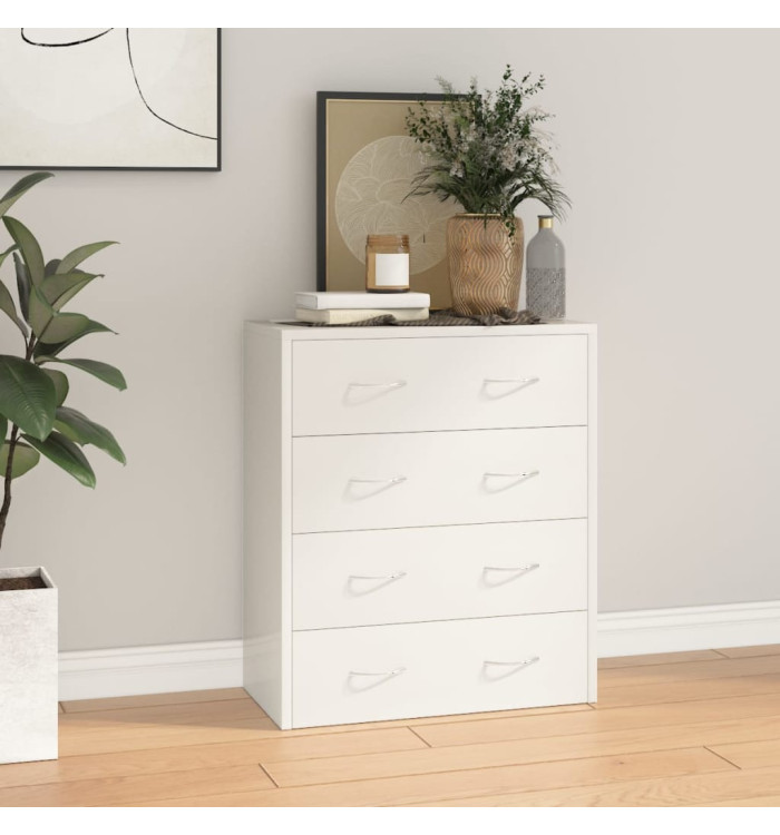 Buffet avec 4 tiroirs 60x30,5x71 cm Blanc brillant | Mobilier & Déco