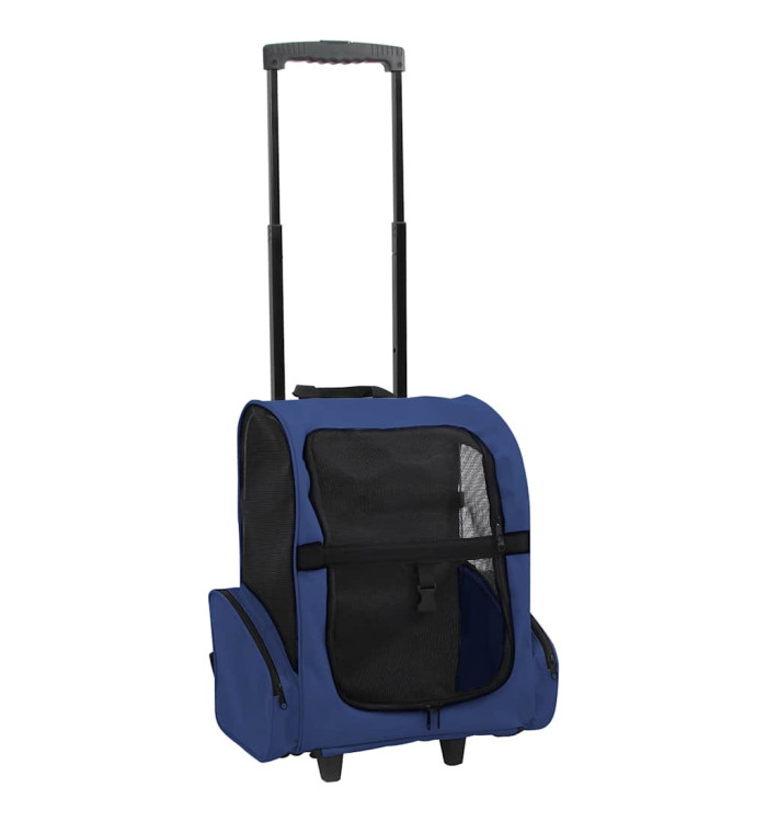 Chariot polyvalent pliable pour animaux de compagnie bleu | Mobilier & Déco