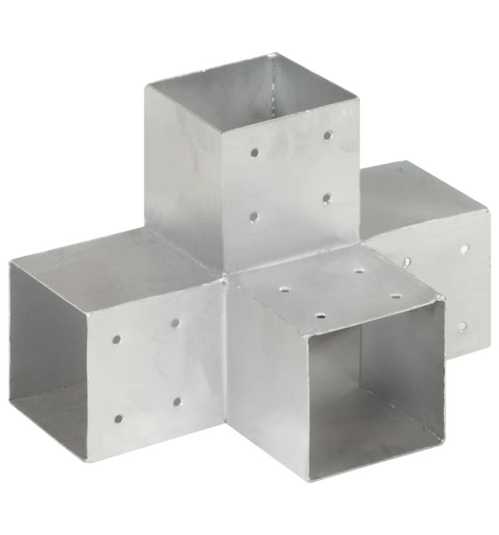Connecteur de poteau Forme en X Métal galvanisé 101x101 mm | Mobilier & Déco