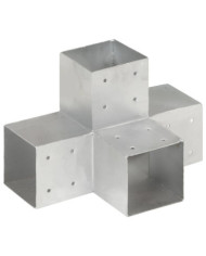 Connecteur de poteau Forme en X Métal galvanisé 101x101 mm | Mobilier & Déco