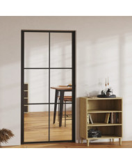 Porte intérieure Verre ESG et aluminium 102,5x201,5 cm Noir | Mobilier & Déco