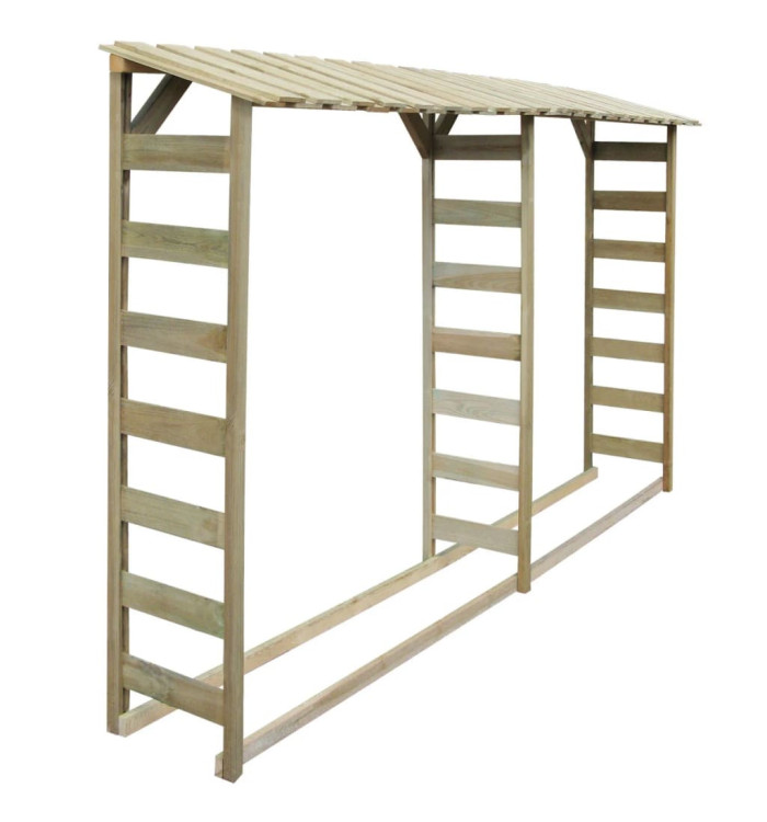 Double abri de stockage du bois 300 x 44 x 176 cm Pin imprégné | Mobilier & Déco
