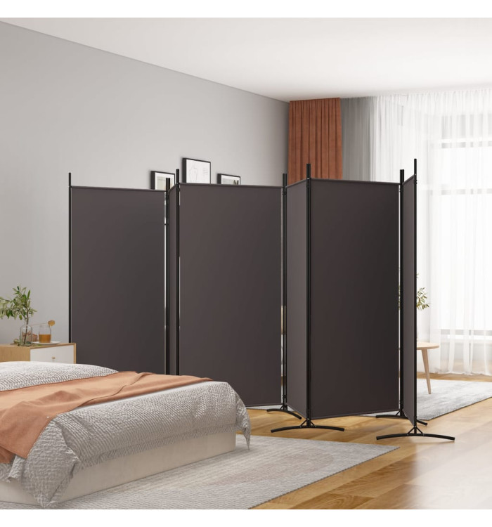 Cloison de séparation 6 panneaux Marron 520x180 cm Tissu | Mobilier & Déco