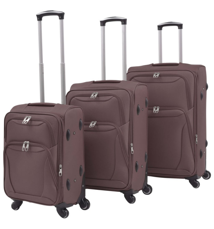 Jeu de valises souples 3 pcs Couleur de café | Mobilier & Déco