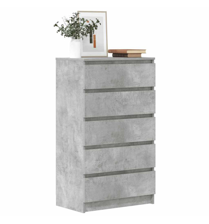 Commode Gris béton 60x36x103 cm Bois d'ingénierie | Mobilier & Déco