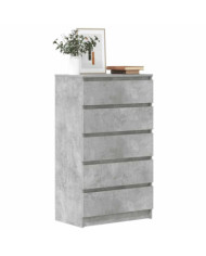 Commode Gris béton 60x36x103 cm Bois d'ingénierie | Mobilier & Déco