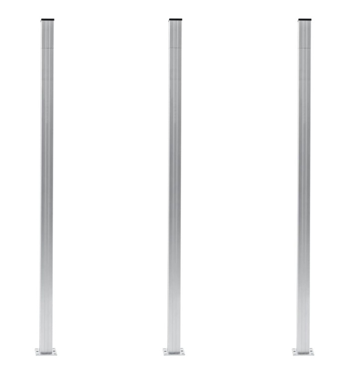 Poteaux de clôture 3 pcs Aluminium 185 cm | Mobilier & Déco