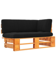 Canapé d'angle palette de jardin marron miel bois pin imprégné | Mobilier & Déco