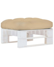 Pouf palette de jardin Bois de pin imprégné de blanc | Mobilier & Déco