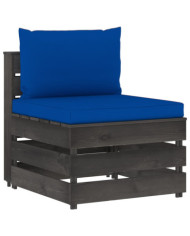 Canapé central sectionnel avec coussins Bois imprégné de gris | Mobilier & Déco