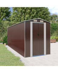 Abri de jardin Marron foncé 192x523x223 cm Acier galvanisé | Mobilier & Déco