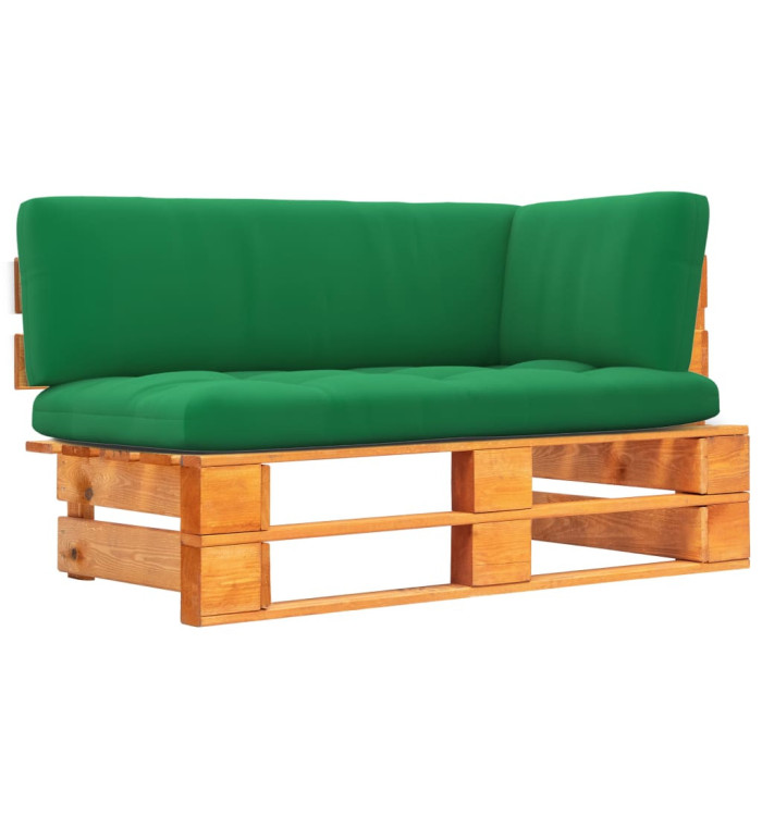 Canapé d'angle palette de jardin marron miel bois pin imprégné | Mobilier & Déco