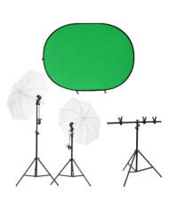 Kit de studio photo avec éclairage et écran de fond | Mobilier & Déco