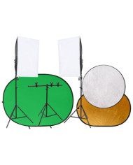 Kit de studio photo avec éclairage écran de fond et réflecteur | Mobilier & Déco
