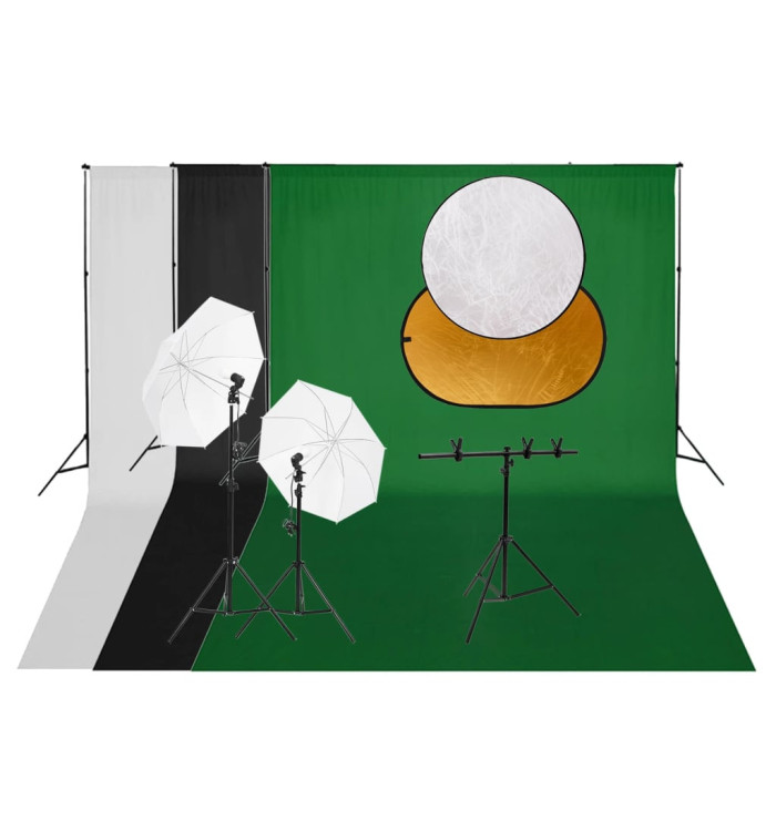 Kit de studio photo avec éclairage toile de fond et réflecteur | Mobilier & Déco