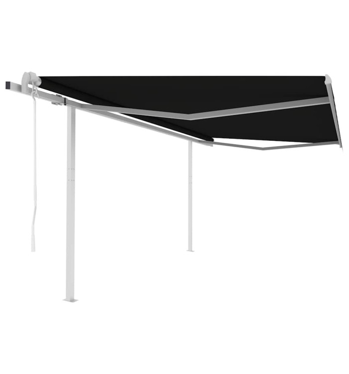 Auvent rétractable automatique avec poteaux 4,5x3 m Anthracite | Mobilier & Déco