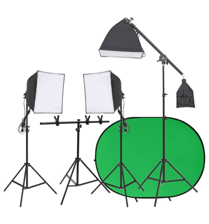 Kit de studio photo avec éclairage et écran de fond | Mobilier & Déco