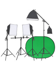 Kit de studio photo avec éclairage et écran de fond | Mobilier & Déco