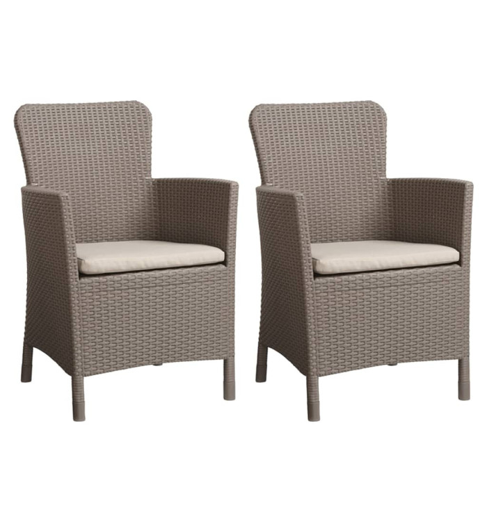 Allibert Chaises d'extérieur 2 pcs Miami Cappuccino | Mobilier & Déco