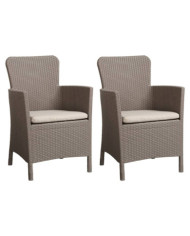 Allibert Chaises d'extérieur 2 pcs Miami Cappuccino | Mobilier & Déco