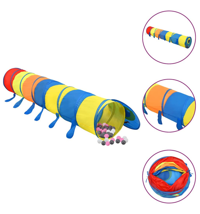 Tunnel de jeu pour enfants avec 250 balles Multicolore 245 cm | Mobilier & Déco