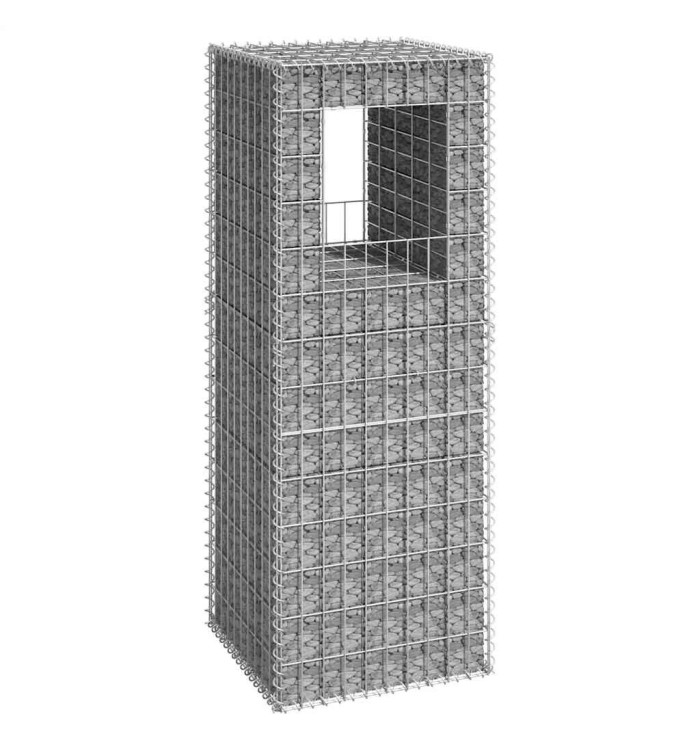 Poteau à panier de gabion 50x50x140 cm Fer | Mobilier & Déco