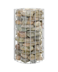 Poteau à gabion circulaire Acier galvanisé Ø30x50 cm | Mobilier & Déco