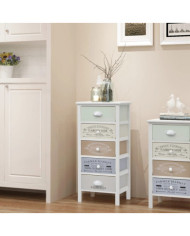 Armoire de rangement en style français 5 tiroirs Bois | Mobilier & Déco