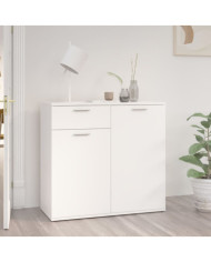 Buffet blanc 80x36x75 cm bois d'ingénierie | Mobilier & Déco