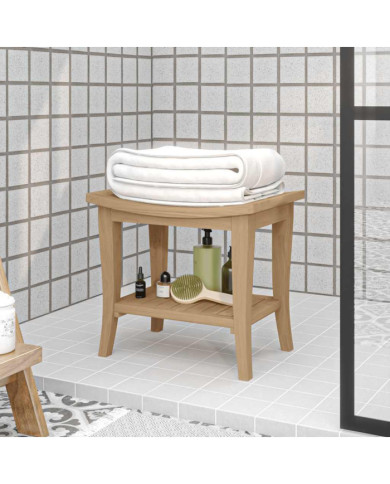 Table d'appoint de salle de bain 50x35x45cm bois de teck solide | Mobilier & Déco