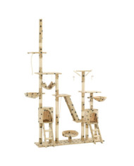 Arbre à chat et griffoirs 230-250 cm Empreintes de pattes Beige | Mobilier & Déco