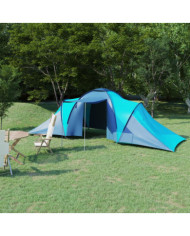 Tente de camping pour 6 personnes bleu et bleu clair | Mobilier & Déco