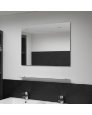 Miroir mural avec étagère 80x60 cm Verre trempé | Mobilier & Déco