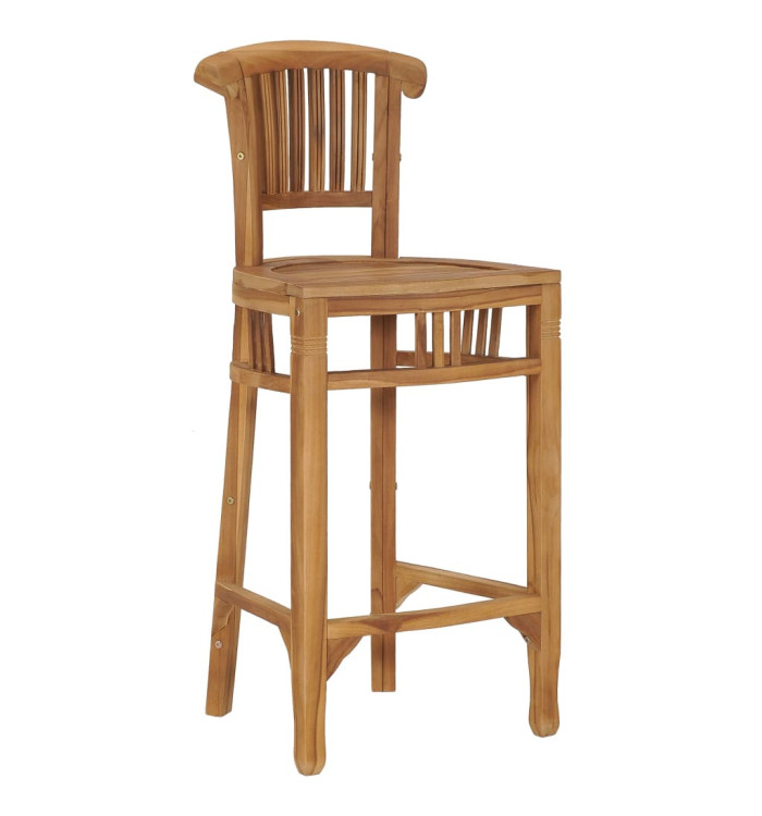 Chaise de bar Bois de teck solide | Mobilier & Déco