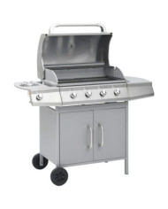 Barbecue à gaz 4+1 zones de cuisson Argenté Inox | Mobilier & Déco