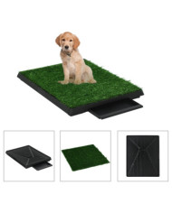 Tapis pour animaux 2 pcs avec plateau et gazon artificiel Vert | Mobilier & Déco