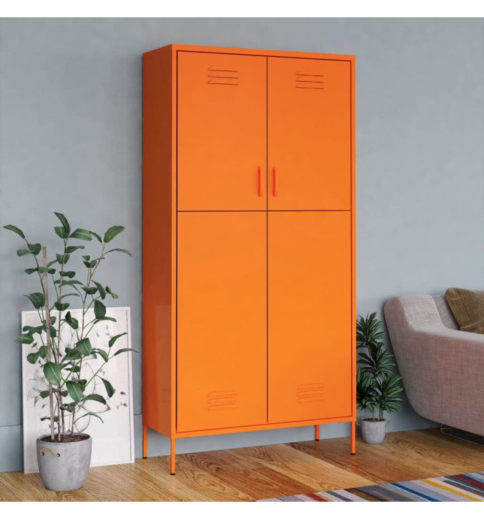 Garde-robe Orange 90x50x180 cm Acier | Mobilier & Déco