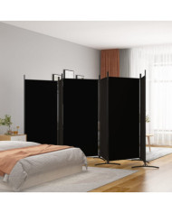 Cloison de séparation 6 panneaux Noir 520x180 cm Tissu | Mobilier & Déco
