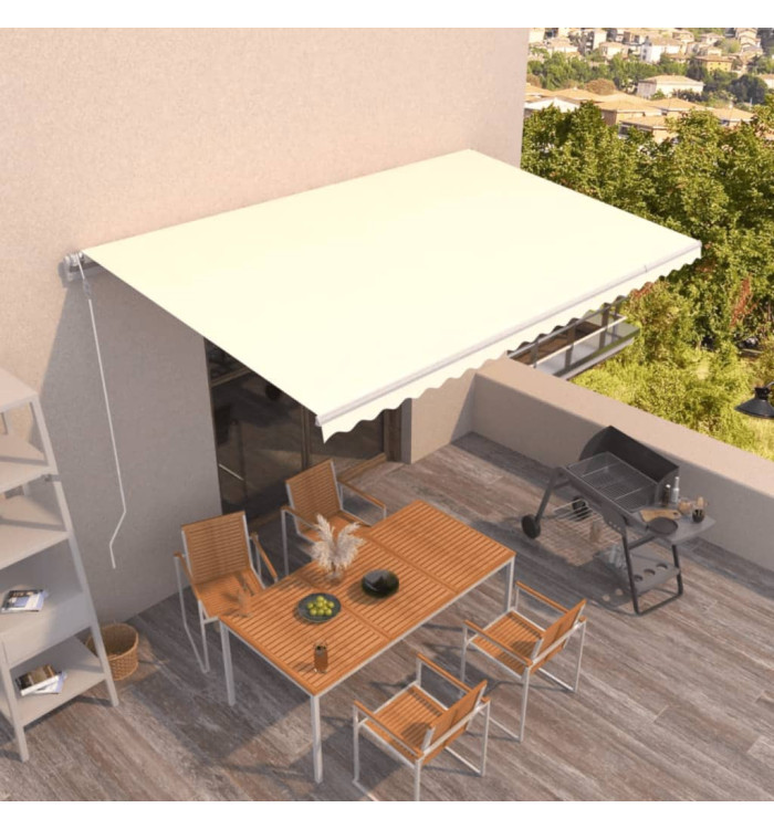 Auvent rétractable automatique 500x300 cm Crème | Mobilier & Déco