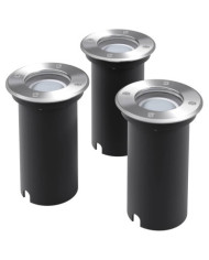 Lampes au sol à LED d'extérieur 3 pcs rond | Mobilier & Déco