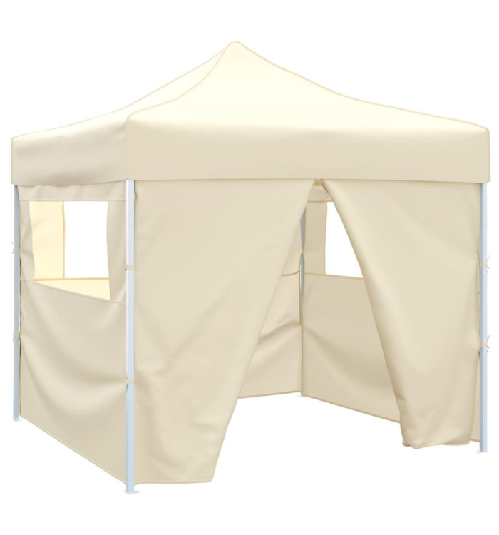 Tente pliable avec 4 parois Crème 3 x 3 m | Mobilier & Déco