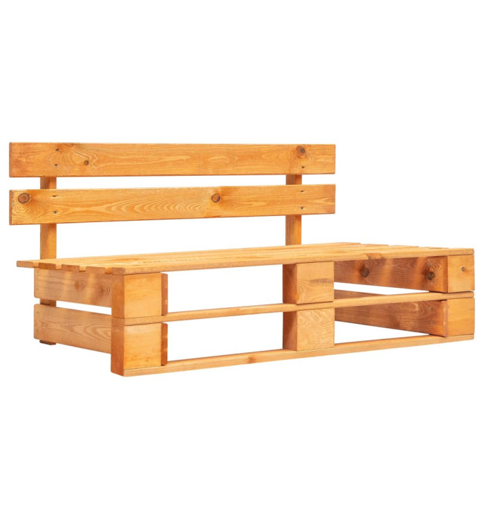 Banc palette de jardin bois marron miel | Mobilier & Déco