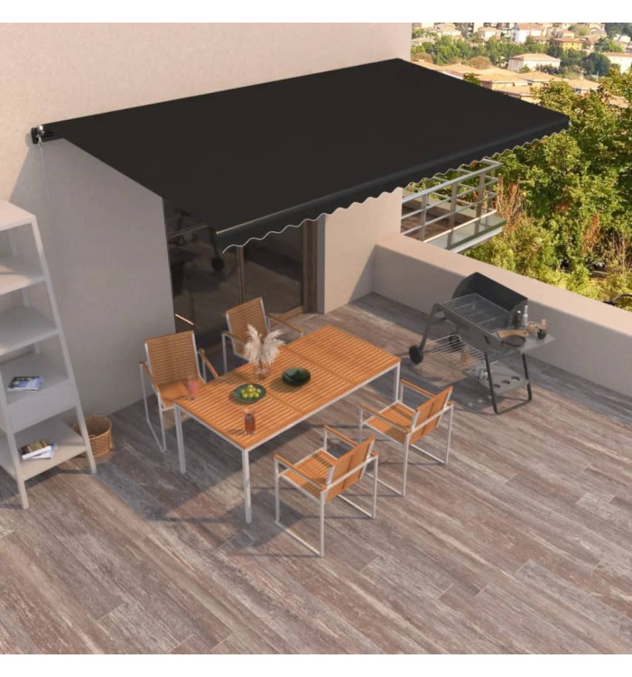 Auvent manuel rétractable 600x350 cm Anthracite | Mobilier & Déco