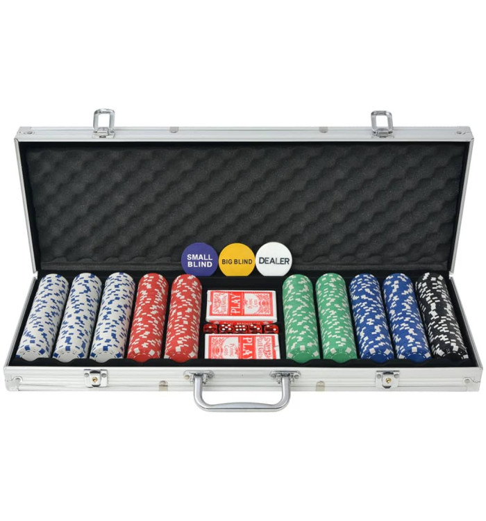 Jeu de poker avec 500 jetons Aluminium | Mobilier & Déco