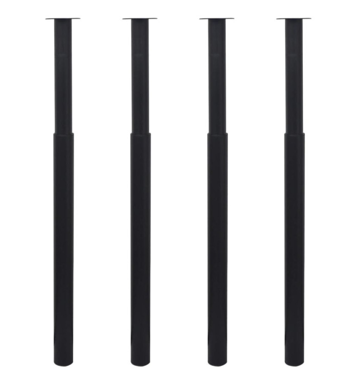 Pieds de table télescopiques 4 pcs Noir 710 mm - 1100 mm | Mobilier & Déco