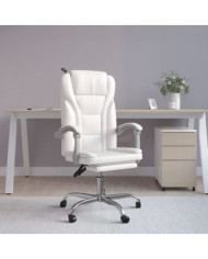 Fauteuil inclinable de bureau Blanc Similicuir | Mobilier & Déco