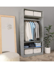 Garde-robe Gris cement 100 x 50 x 200 cm Aggloméré | Mobilier & Déco
