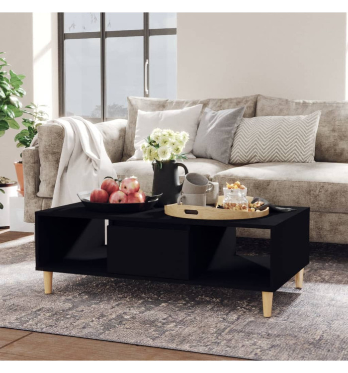 Table basse noir 103,5x60x35 cm bois d'ingénierie | Mobilier & Déco