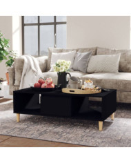 Table basse noir 103,5x60x35 cm bois d'ingénierie | Mobilier & Déco