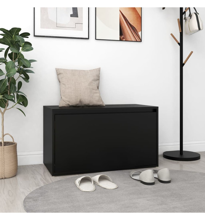Banc d'entrée 80x40x45 cm Noir Bois d'ingénierie | Mobilier & Déco